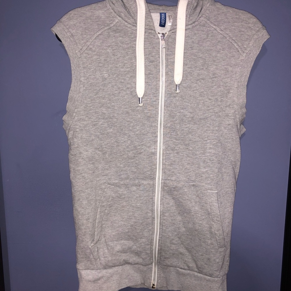 H&M Light gray Sleeveless Hoodie